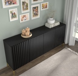 Wave Large Sideboard Cabinet 200cm - White 200cm - thumbnail 5