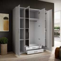 Karl Hinged Door Wardrobe 160cm - Oak Sonoma 160cm - thumbnail 3
