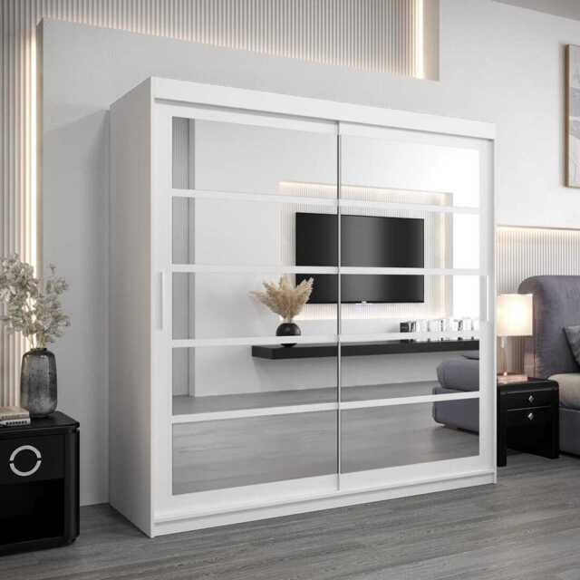 Roma II Sliding Door Wardrobe 200cm - White 200cm - image 1