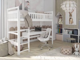 Mia Wooden Loft Bed - Graphite Without Mattress - thumbnail 3