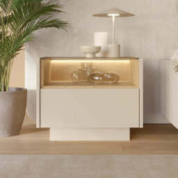 Hiro Bedside Table 53cm - Beige 53cm