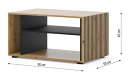Auris Coffee Table 88cm - Oak Artisan 88cm - thumbnail 2