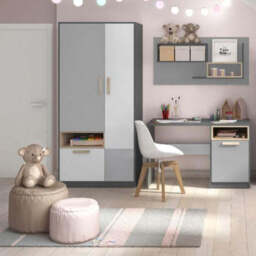 Pok PO-02 Hinged Wardrobe 90cm - Grey Matt 90cm - thumbnail 4