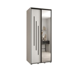 Cannes IX Sliding Door Wardrobe 120cm - Black 120cm - thumbnail 3