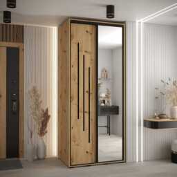 Cannes IX Sliding Door Wardrobe 120cm - Black 120cm - thumbnail 5