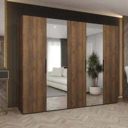 Marbella II Hinged Door Wardrobe 250cm - Oak Walnut 250cm - thumbnail 1