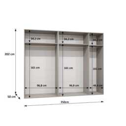 Marbella II Hinged Door Wardrobe 250cm - Oak Walnut 250cm - thumbnail 6