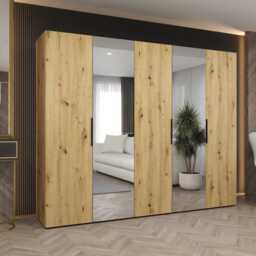 Marbella II Hinged Door Wardrobe 250cm - Oak Walnut 250cm - thumbnail 7