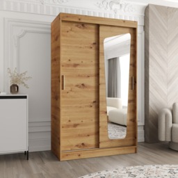 Moka Sliding Door Wardrobe 120cm - White 120cm - thumbnail 2