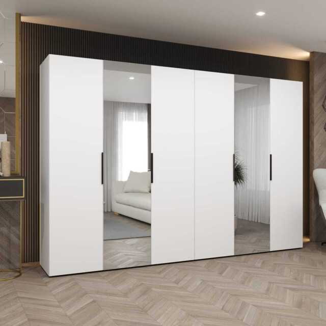 Marbella II Hinged Door Wardrobe 300cm - White 300cm - image 1