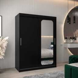Uppsala T2 Sliding Door Wardrobe 150cm - Black 150cm - thumbnail 1