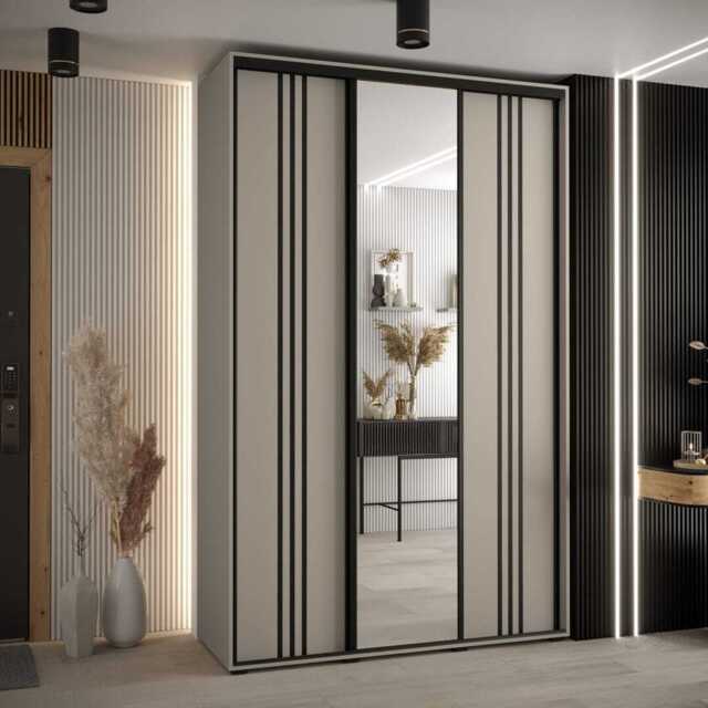 Dakota VII Sliding Door Wardrobe 160cm - Cashmere 160cm - image 1