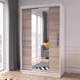 Neomi 01 Sliding Door Wardrobe 120cm - White Oak Sonoma 120cm - thumbnail 4