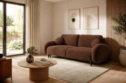 Sofa Bed Soft - 232cm 109cm Brown 25