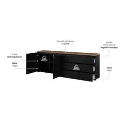 Modo Sideboard Cabinet 200cm - White 200cm - thumbnail 5