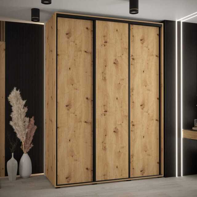 Cannes I Sliding Door Wardrobe 170cm - Oak Artisan 170cm - image 1