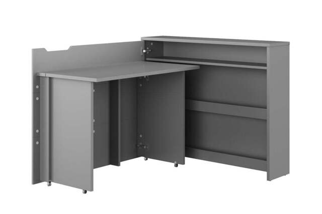 Work Concept Convertible Hidden Desk With Storage - Left Grey Matt 115cm - image 1