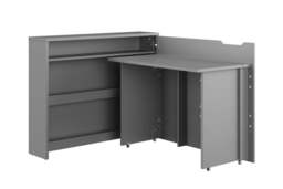Work Concept Convertible Hidden Desk With Storage - Left Grey Matt 115cm - thumbnail 3
