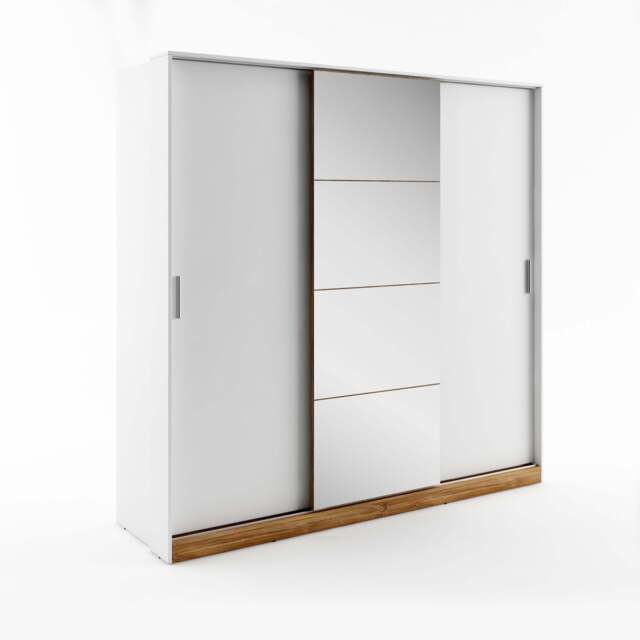 Dentro 01 Sliding Door Wardrobe 220cm - White Matt 220cm - image 1