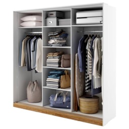 Dentro 01 Sliding Door Wardrobe 220cm - White Matt 220cm - thumbnail 3