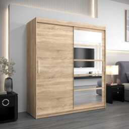 Roma I Sliding Door Wardrobe 180cm - White 180cm - thumbnail 2