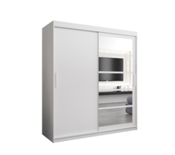 Roma I Sliding Door Wardrobe 180cm - White 180cm - thumbnail 7