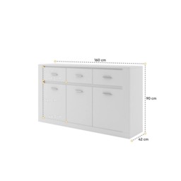 Idea ID-09 Sideboard Cabinet 160cm - White Matt 160cm - thumbnail 4