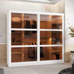 Parma Sliding Door Wardrobe 200cm - Black 200cm - thumbnail 2
