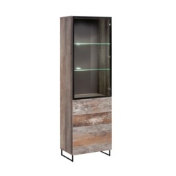 Plank Tall Display Cabinet 60cm - Oak Canyon Manor Wood 60cm - thumbnail 1