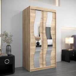 Seville Sliding Door Wardrobe 100cm - Oak Sonoma 100cm