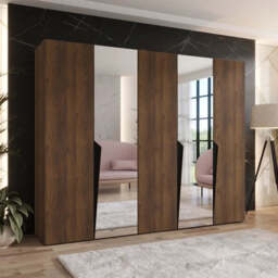 Piano II Hinged Door Wardrobe 250cm - Black 250cm - thumbnail 2