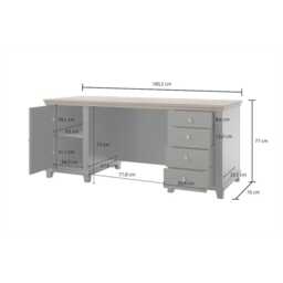 Evora Office Desk 180cm - Green 180cm - thumbnail 4