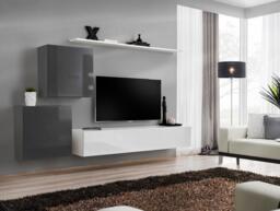"Switch V Entertainment Unit For TVs Up To 75"" - White 250cm Graphite" - thumbnail 1