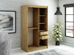 Leto V4 Sliding Door Wardrobe 120cm - Black 120cm - thumbnail 5