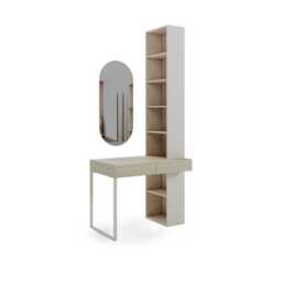 Charlie CH-22 Desk With Bookcase & Mirror 100cm - Cashmere 100cm