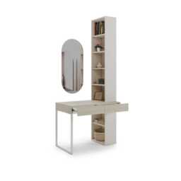 Charlie CH-22 Desk With Bookcase & Mirror 100cm - Cashmere 100cm - thumbnail 3