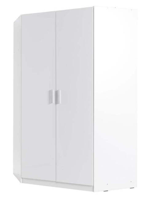 Snow 06 Corner Wardrobe 117cm - White Gloss 117cm - image 1