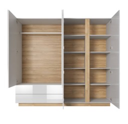 Arco Hinged Door Wardrobe 220cm - White 220cm - thumbnail 7