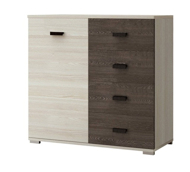 Nelly Highboard Cabinet 100cm - Oak Silver 100cm - image 1