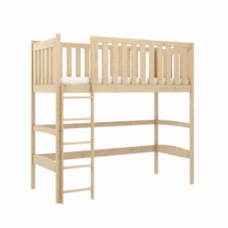 Wooden Loft Bed Laura - Pine Without Mattress