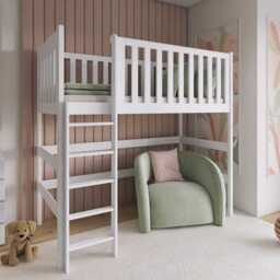 Wooden Loft Bed Laura - Pine Without Mattress - thumbnail 2