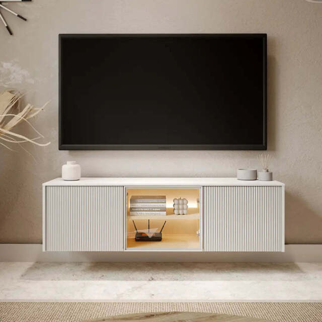 Liba Floating TV Cabinet 147cm - White 147cm - image 1