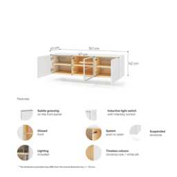 Liba Floating TV Cabinet 147cm - White 147cm - thumbnail 6