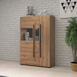 Tulsa 42 Display Cabinet 90cm - White Gloss 90cm - thumbnail 5