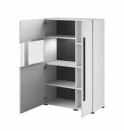 Tulsa 42 Display Cabinet 90cm - White Gloss 90cm - thumbnail 3