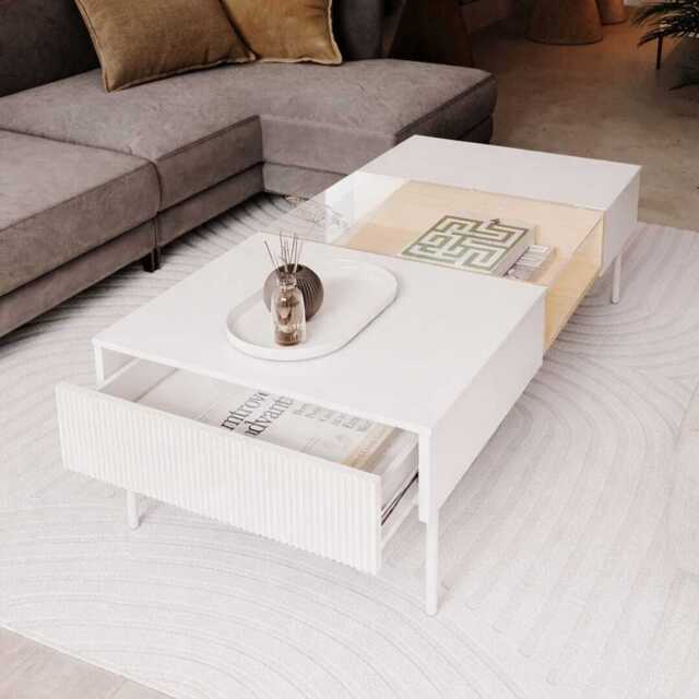 Liba Coffee Table 132cm - White 132cm - image 1