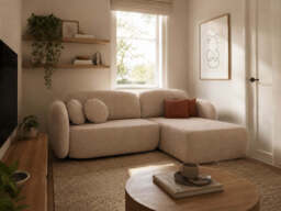 Corner Sofa Bed Olio I - Navy Blue 248cm Right - thumbnail 6