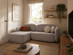 Corner Sofa Bed Olio I - Navy Blue 248cm Right - thumbnail 3