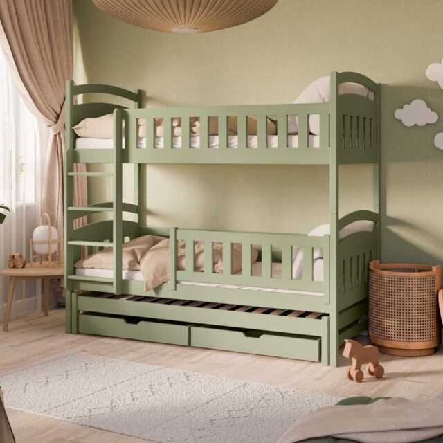 Blanka Bunk Bed with Trundle and Storage - Olive Without Mattresses - image 1