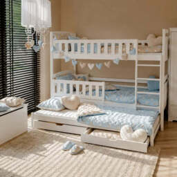 Blanka Bunk Bed with Trundle and Storage - Olive Without Mattresses - thumbnail 2